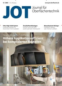 Titelbild der Ausgabe 12/2023 von JOT Journal für Oberflächentechnik. Diese Zeitschrift und viele weitere Industriemagazine und Handwerkmagazine als Abo oder epaper bei United Kiosk online kaufen.