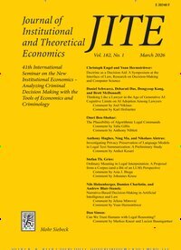 Titelbild der Ausgabe 1/2026 von Journal of Institutional and Theoretical Economics (JITE). Diese Zeitschrift und viele weitere Businessmagazine als Abo oder epaper bei United Kiosk online kaufen.