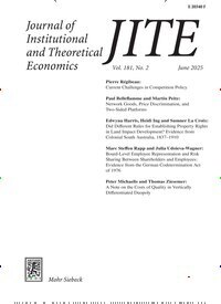Titelbild der Ausgabe 2/2025 von Journal of Institutional and Theoretical Economics (JITE). Diese Zeitschrift und viele weitere Businessmagazine als Abo oder epaper bei United Kiosk online kaufen.