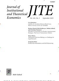 Titelbild der Ausgabe 3/2025 von Journal of Institutional and Theoretical Economics (JITE). Diese Zeitschrift und viele weitere Businessmagazine als Abo oder epaper bei United Kiosk online kaufen.
