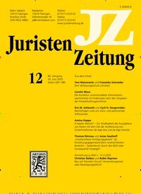Titelbild der Ausgabe 12/2025 von JuristenZeitung (JZ). Diese Zeitschrift und viele weitere Jurazeitschriften und Zeitschriften für Verwaltung als Abo oder epaper bei United Kiosk online kaufen.