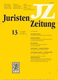 Titelbild der Ausgabe 13/2025 von JuristenZeitung (JZ). Diese Zeitschrift und viele weitere Jurazeitschriften und Zeitschriften für Verwaltung als Abo oder epaper bei United Kiosk online kaufen.