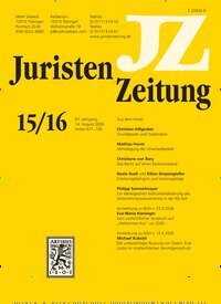 Titelbild der Ausgabe 15/2026 von JuristenZeitung (JZ). Diese Zeitschrift und viele weitere Jurazeitschriften und Zeitschriften für Verwaltung als Abo oder epaper bei United Kiosk online kaufen.