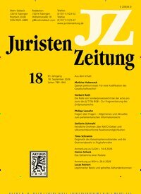 Titelbild der Ausgabe 18/2026 von JuristenZeitung (JZ). Diese Zeitschrift und viele weitere Jurazeitschriften und Zeitschriften für Verwaltung als Abo oder epaper bei United Kiosk online kaufen.