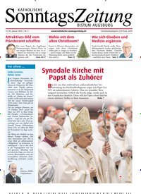 Titelbild der Ausgabe 3/2026 von Katholische Sonntagszeitung für das Bistum Augsburg. Diese Zeitschrift und viele weitere Kunstmagazine und Kulturmagazine als Abo oder epaper bei United Kiosk online kaufen.