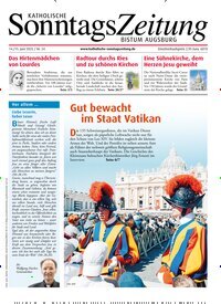 Titelbild der Ausgabe 24/2025 von Katholische Sonntagszeitung für das Bistum Augsburg. Diese Zeitschrift und viele weitere Kunstmagazine und Kulturmagazine als Abo oder epaper bei United Kiosk online kaufen.