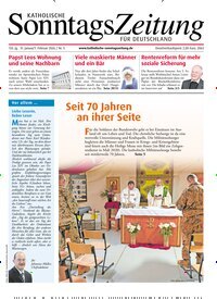 Titelbild der Ausgabe 5/2026 von Katholische Sonntagszeitung für Deutschland. Diese Zeitschrift und viele weitere Kunstmagazine und Kulturmagazine als Abo oder epaper bei United Kiosk online kaufen.