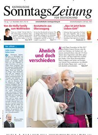 Titelbild der Ausgabe 44/2025 von Katholische Sonntagszeitung für Deutschland. Diese Zeitschrift und viele weitere Kunstmagazine und Kulturmagazine als Abo oder epaper bei United Kiosk online kaufen.