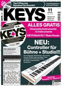 Titelbild der Ausgabe 11/2019 von Keys & Recording. Diese Zeitschrift und viele weitere Reisemagazine, Freizeitmagazine und Wissensmagazine als Abo oder epaper bei United Kiosk online kaufen.
