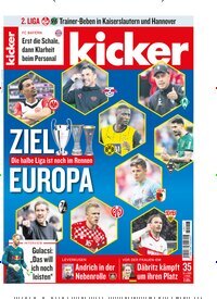 Titelbild der Ausgabe 35/2025 von kicker. Diese Zeitschrift und viele weitere Sportmagazine als Abo oder epaper bei United Kiosk online kaufen.