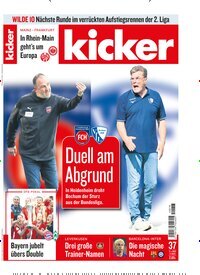 Titelbild der Ausgabe 37/2025 von kicker. Diese Zeitschrift und viele weitere Sportmagazine als Abo oder epaper bei United Kiosk online kaufen.
