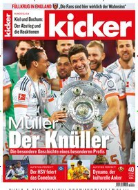 Titelbild der Ausgabe 40/2025 von kicker. Diese Zeitschrift und viele weitere Sportmagazine als Abo oder epaper bei United Kiosk online kaufen.