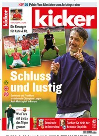 Titelbild der Ausgabe 42/2025 von kicker. Diese Zeitschrift und viele weitere Sportmagazine als Abo oder epaper bei United Kiosk online kaufen.