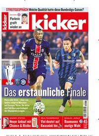 Titelbild der Ausgabe 45/2025 von kicker. Diese Zeitschrift und viele weitere Sportmagazine als Abo oder epaper bei United Kiosk online kaufen.