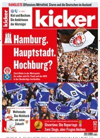 Titelbild der Ausgabe 52/2025 von kicker. Diese Zeitschrift und viele weitere Sportmagazine als Abo oder epaper bei United Kiosk online kaufen.