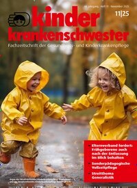 Titelbild der Ausgabe 11/2025 von Kinderkrankenschwester. Diese Zeitschrift und viele weitere Pflegezeitschriften und medizinische Fachzeitschriften als Abo oder epaper bei United Kiosk online kaufen.