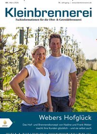 Titelbild der Ausgabe 3/2026 von Kleinbrennerei. Diese Zeitschrift und viele weitere Gastronomiezeitschriften, Fashionmagazine, Beautymagazine als Abo oder epaper bei United Kiosk online kaufen.