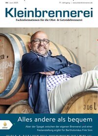 Titelbild der Ausgabe 6/2025 von Kleinbrennerei. Diese Zeitschrift und viele weitere Gastronomiezeitschriften, Fashionmagazine, Beautymagazine als Abo oder epaper bei United Kiosk online kaufen.