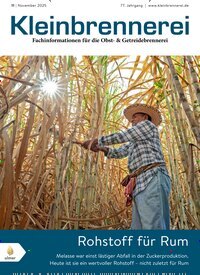 Titelbild der Ausgabe 11/2025 von Kleinbrennerei. Diese Zeitschrift und viele weitere Gastronomiezeitschriften, Fashionmagazine, Beautymagazine als Abo oder epaper bei United Kiosk online kaufen.