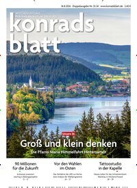 Titelbild der Ausgabe 33/2026 von Konradsblatt. Diese Zeitschrift und viele weitere Zeitungsabos als Abo oder epaper bei United Kiosk online kaufen.