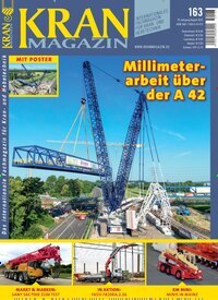 Titelbild der Ausgabe 163/2025 von Kran Magazin. Diese Zeitschrift und viele weitere Automagazine und Motorradzeitschriften als Abo oder epaper bei United Kiosk online kaufen.
