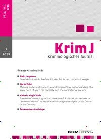 Titelbild der Ausgabe 1/2023 von KrimJ Kriminologisches Journal. Diese Zeitschrift und viele weitere Jurazeitschriften und Zeitschriften für Verwaltung als Abo oder epaper bei United Kiosk online kaufen.