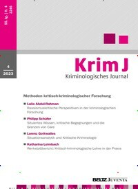 Titelbild der Ausgabe 4/2023 von KrimJ Kriminologisches Journal. Diese Zeitschrift und viele weitere Jurazeitschriften und Zeitschriften für Verwaltung als Abo oder epaper bei United Kiosk online kaufen.