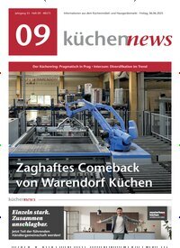 Titelbild der Ausgabe 9/2025 von KüchenNews. Diese Zeitschrift und viele weitere Architekturzeitschriften und Bauzeitschriften als Abo oder epaper bei United Kiosk online kaufen.
