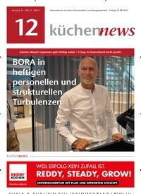 Titelbild der Ausgabe 12/2025 von KüchenNews. Diese Zeitschrift und viele weitere Architekturzeitschriften und Bauzeitschriften als Abo oder epaper bei United Kiosk online kaufen.