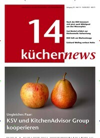 Titelbild der Ausgabe 14/2022 von KüchenNews. Diese Zeitschrift und viele weitere Gastronomiezeitschriften, Fashionmagazine, Beautymagazine als Abo oder epaper bei United Kiosk online kaufen.