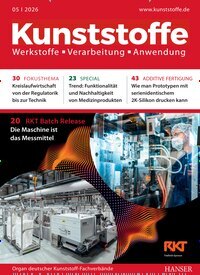 Titelbild der Ausgabe 5/2026 von Kunststoffe. Diese Zeitschrift und viele weitere Industriemagazine und Handwerkmagazine als Abo oder epaper bei United Kiosk online kaufen.