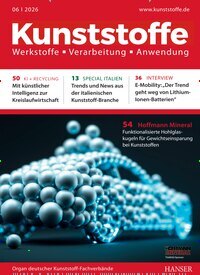 Titelbild der Ausgabe 6/2026 von Kunststoffe. Diese Zeitschrift und viele weitere Industriemagazine und Handwerkmagazine als Abo oder epaper bei United Kiosk online kaufen.