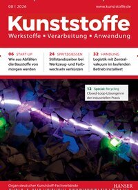 Titelbild der Ausgabe 8/2026 von Kunststoffe. Diese Zeitschrift und viele weitere Industriemagazine und Handwerkmagazine als Abo oder epaper bei United Kiosk online kaufen.