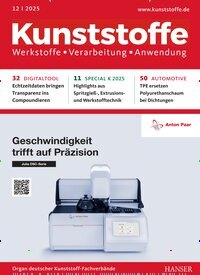 Titelbild der Ausgabe 12/2025 von Kunststoffe. Diese Zeitschrift und viele weitere Industriemagazine und Handwerkmagazine als Abo oder epaper bei United Kiosk online kaufen.
