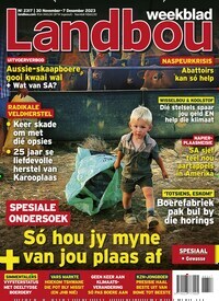 Titelbild der Ausgabe 317/2023 von Landbouweekblad. Diese Zeitschrift und viele weitere Reisemagazine, Freizeitmagazine und Wissensmagazine als Abo oder epaper bei United Kiosk online kaufen.