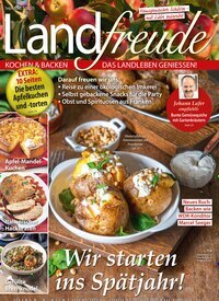 Titelbild der Ausgabe 5/2025 von Landfreude. Diese Zeitschrift und viele weitere Kochzeitschriften und Backzeitschriften als Abo oder epaper bei United Kiosk online kaufen.