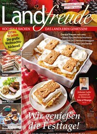 Titelbild der Ausgabe 6/2025 von Landfreude. Diese Zeitschrift und viele weitere Kochzeitschriften und Backzeitschriften als Abo oder epaper bei United Kiosk online kaufen.