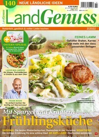 Titelbild der Ausgabe 2/2022 von LandGenuss. Diese Zeitschrift und viele weitere Gartenzeitschriften und Wohnzeitschriften als Abo oder epaper bei United Kiosk online kaufen.