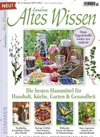 Titelbild der Ausgabe 2/2019 von LandIDEE Altes Wissen. Diese Zeitschrift und viele weitere Gartenzeitschriften und Wohnzeitschriften als Abo oder epaper bei United Kiosk online kaufen.
