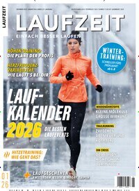 Titelbild der Ausgabe 1/2026 von Laufzeit. Diese Zeitschrift und viele weitere Sportmagazine als Abo oder epaper bei United Kiosk online kaufen.