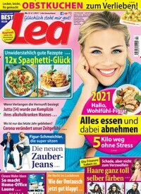 Titelbild der Ausgabe 2/2021 von Lea. Diese Zeitschrift und viele weitere Frauenzeitschriften als Abo oder epaper bei United Kiosk online kaufen.