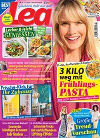 Titelbild der Ausgabe 7/2026 von Lea. Diese Zeitschrift und viele weitere Frauenzeitschriften als Abo oder epaper bei United Kiosk online kaufen.