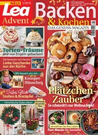 Titelbild der Ausgabe 1/2019 von Lea Backen & Kochen im Advent. Diese Zeitschrift und viele weitere Kochzeitschriften und Backzeitschriften als Abo oder epaper bei United Kiosk online kaufen.