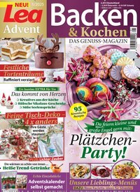Titelbild der Ausgabe 1/2025 von Lea Backen & Kochen im Advent. Diese Zeitschrift und viele weitere Kochzeitschriften und Backzeitschriften als Abo oder epaper bei United Kiosk online kaufen.
