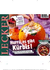 Titelbild der Ausgabe 10/2023 von Lecker. Diese Zeitschrift und viele weitere Kochzeitschriften und Backzeitschriften als Abo oder epaper bei United Kiosk online kaufen.