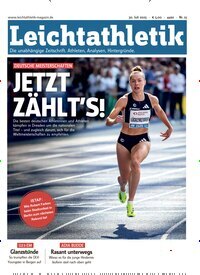 Titelbild der Ausgabe 15/2025 von Leichtathletik. Diese Zeitschrift und viele weitere Sportmagazine als Abo oder epaper bei United Kiosk online kaufen.