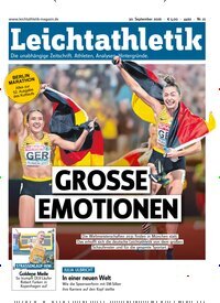 Titelbild der Ausgabe 21/2026 von Leichtathletik. Diese Zeitschrift und viele weitere Sportmagazine als Abo oder epaper bei United Kiosk online kaufen.