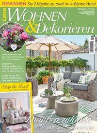 Titelbild der Ausgabe 4/2026 von Lena Wohnen & Dekorieren. Diese Zeitschrift und viele weitere Gartenzeitschriften und Wohnzeitschriften als Abo oder epaper bei United Kiosk online kaufen.