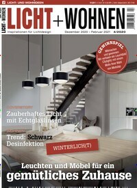 Titelbild der Ausgabe 4/2020 von Licht + Wohnen. Diese Zeitschrift und viele weitere Gartenzeitschriften und Wohnzeitschriften als Abo oder epaper bei United Kiosk online kaufen.