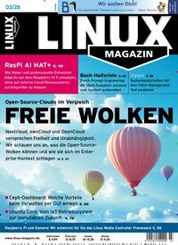 Titelbild der Ausgabe 3/2026 von Linux Magazin. Diese Zeitschrift und viele weitere Computerzeitschriften, Tabletmagazine und Smartphonemagazine als Abo oder epaper bei United Kiosk online kaufen.